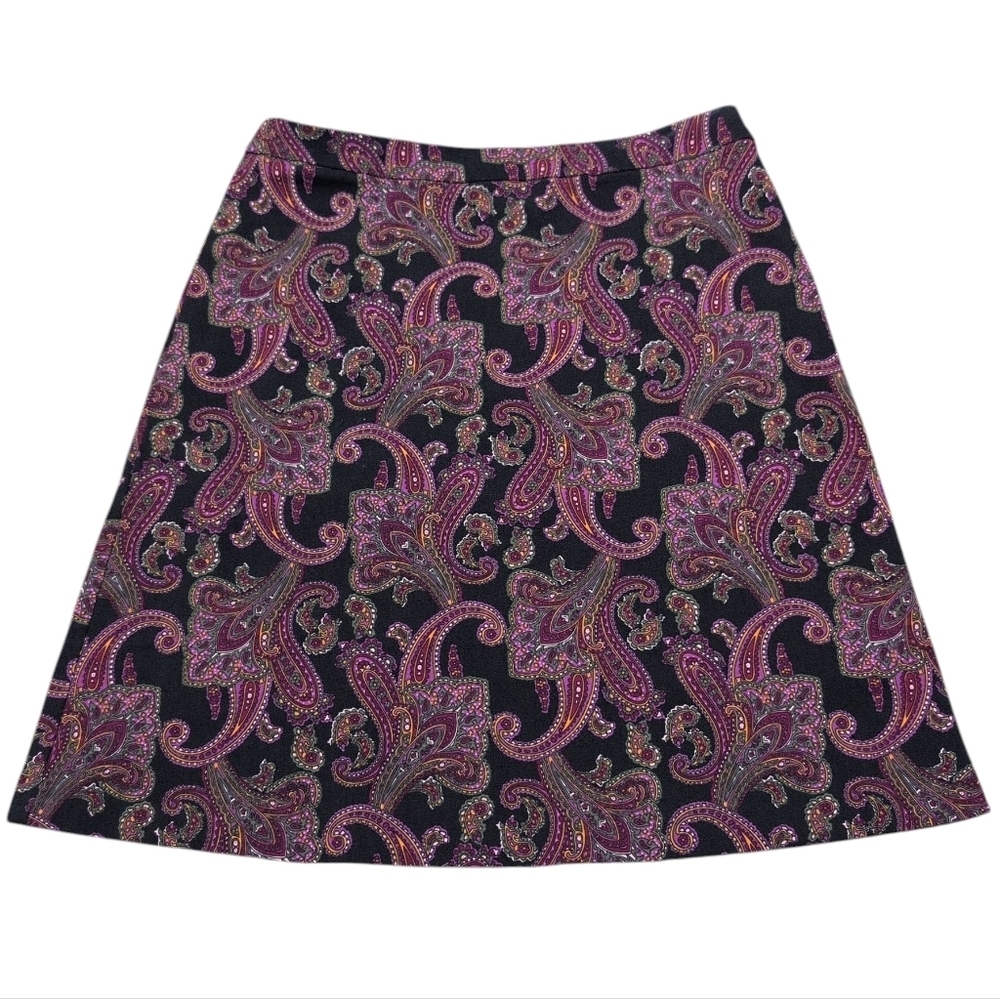 Margaret M Paisley A-Line Skirt Purple Pink Black Stretch Size‎ Medium Canada